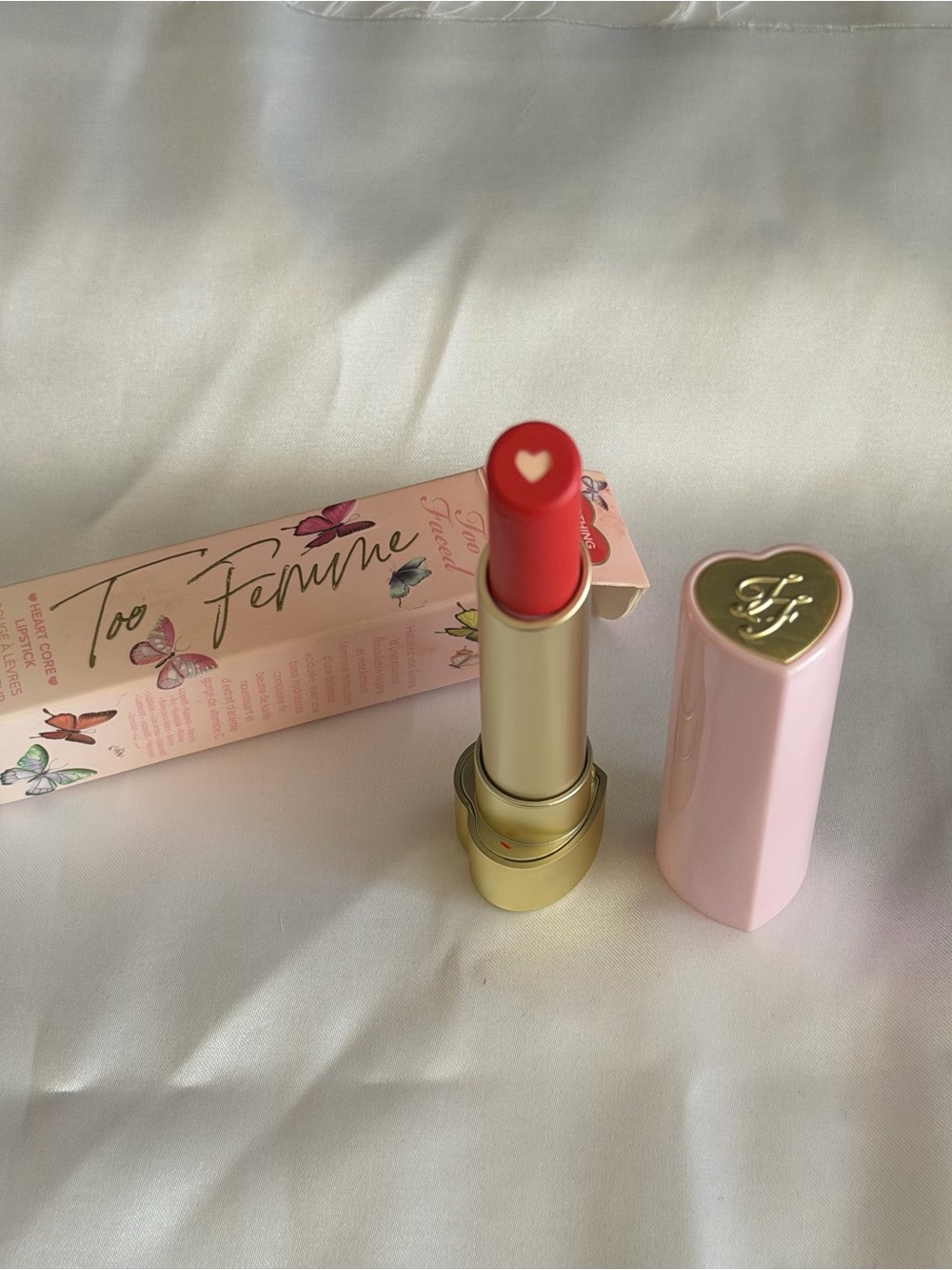 BNIB Too Faced Too Femme Heart Core Lipstick in Nothing Compares 2 U – Full Size